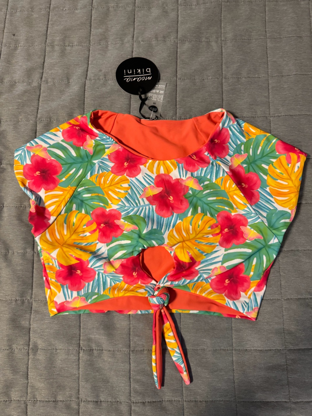 Moana Bikini - Reversible Cropped T Bikini Top - Size Medium